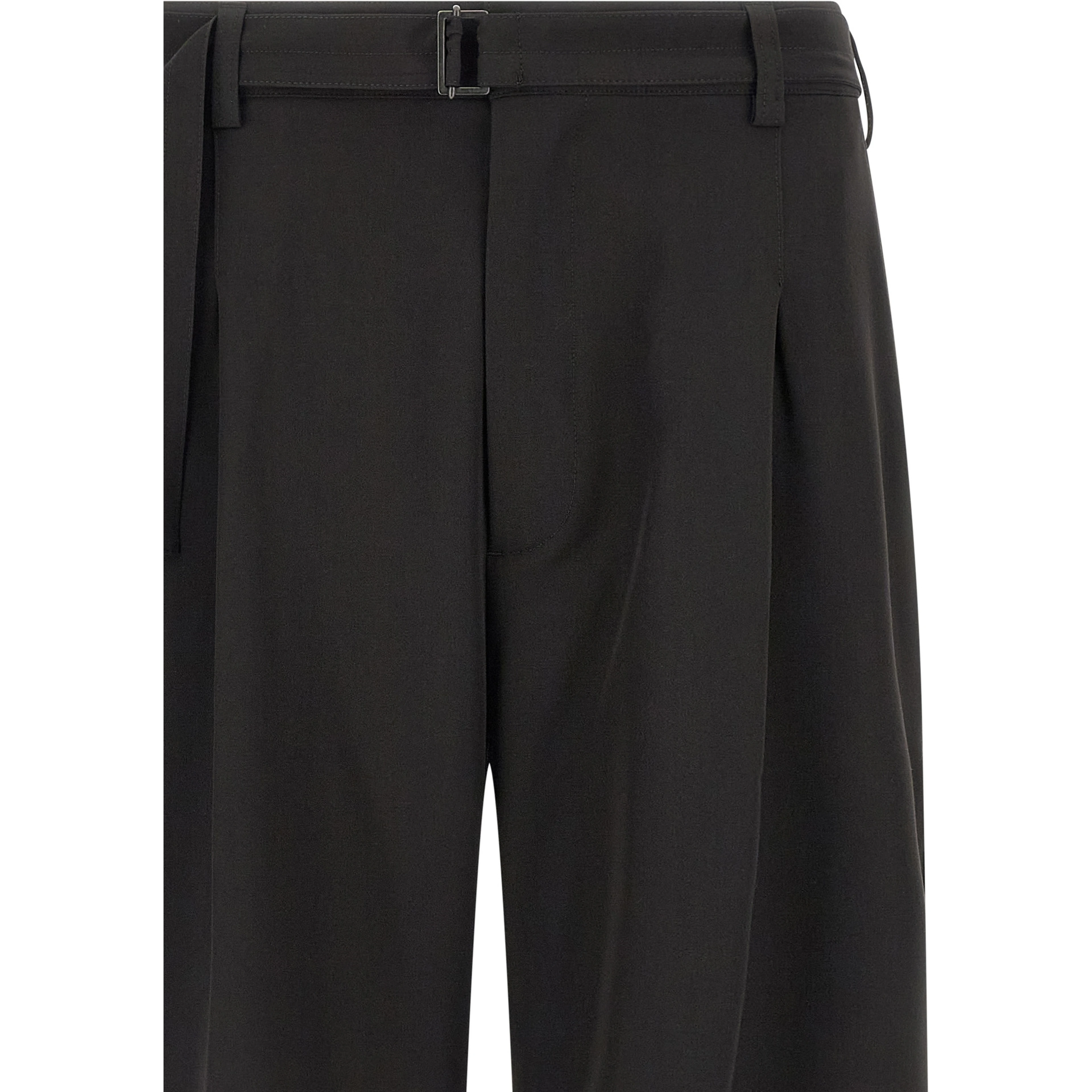 Black Polyester Bermuda Shorts