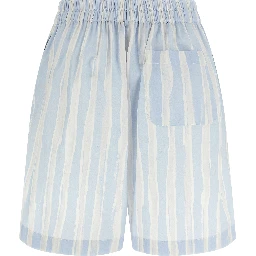 Blue Linen Bermuda Shorts