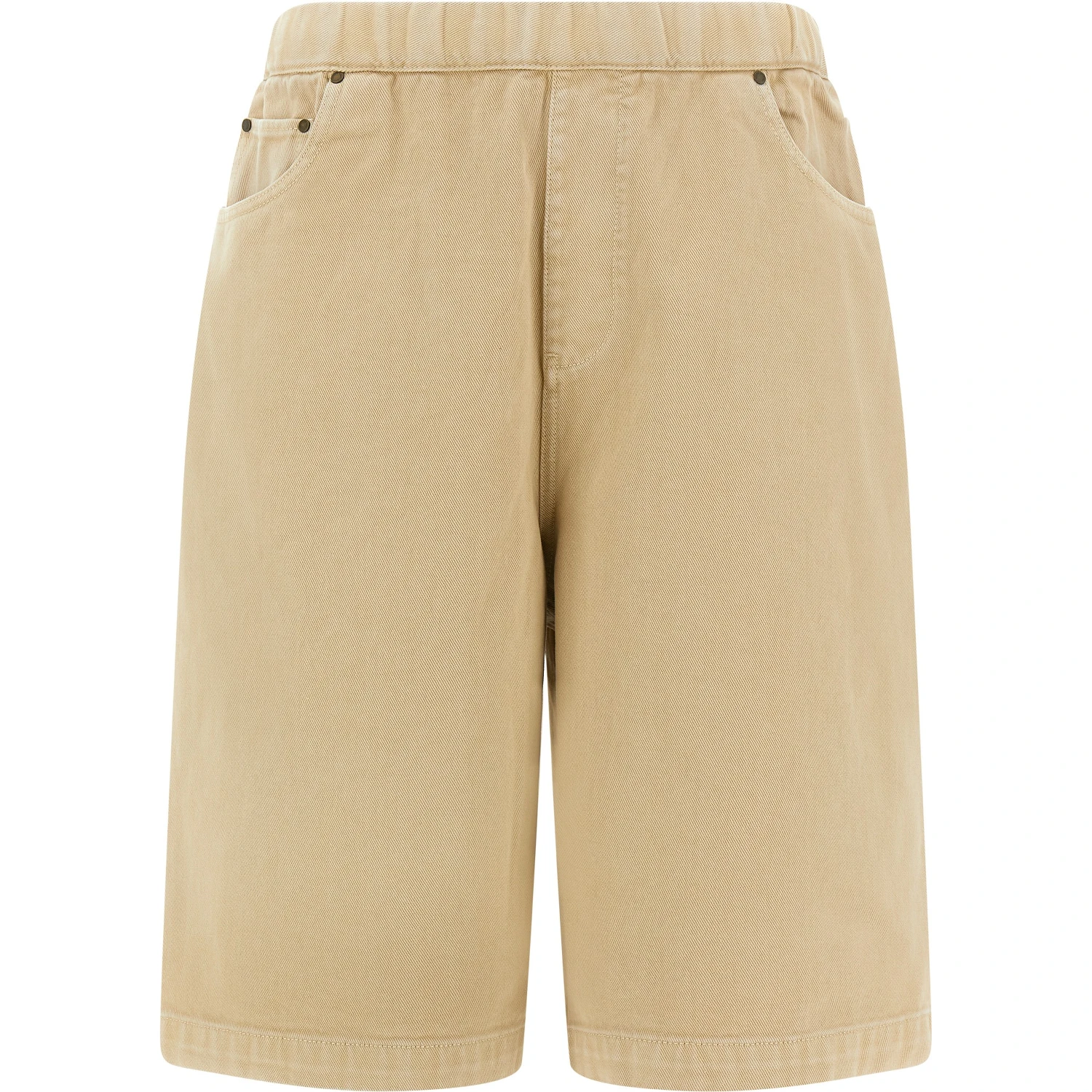 Beige Cotton Bermuda Shorts