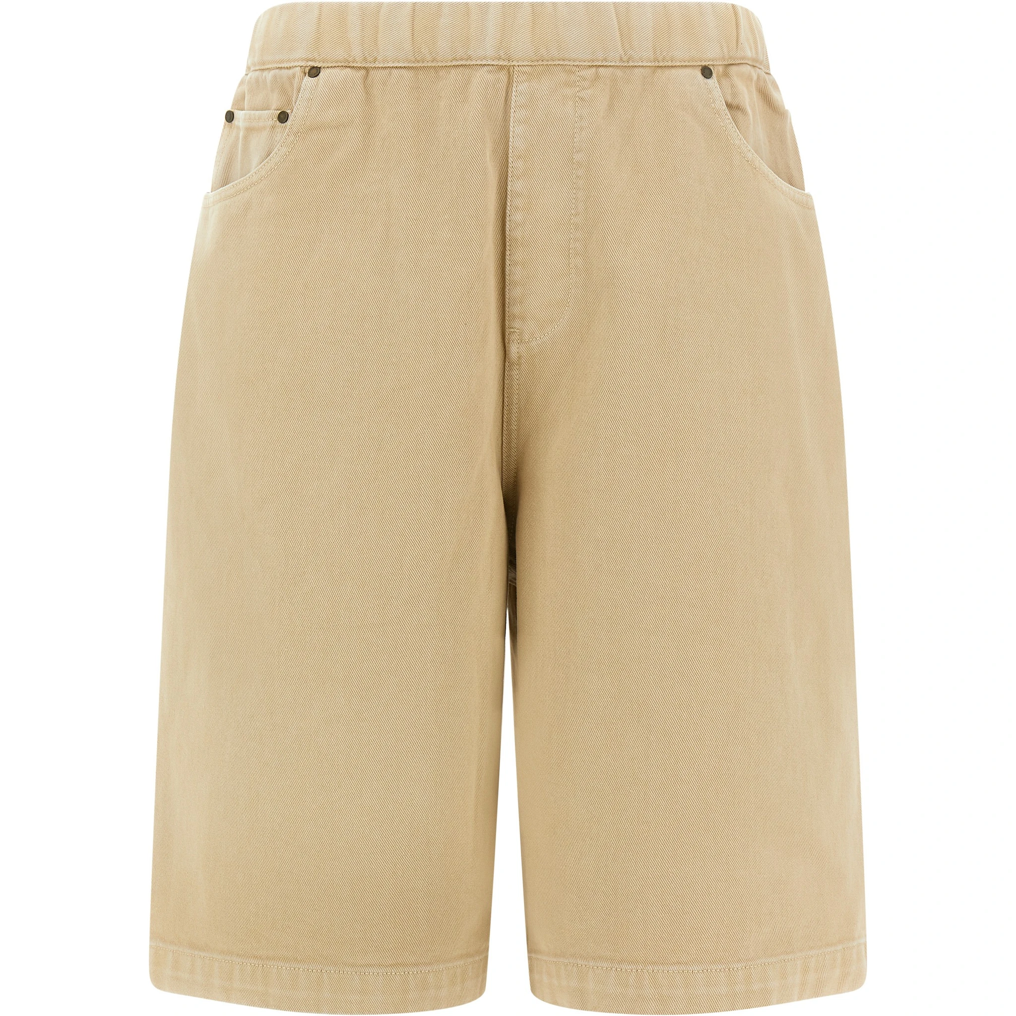Beige Cotton Bermuda Shorts