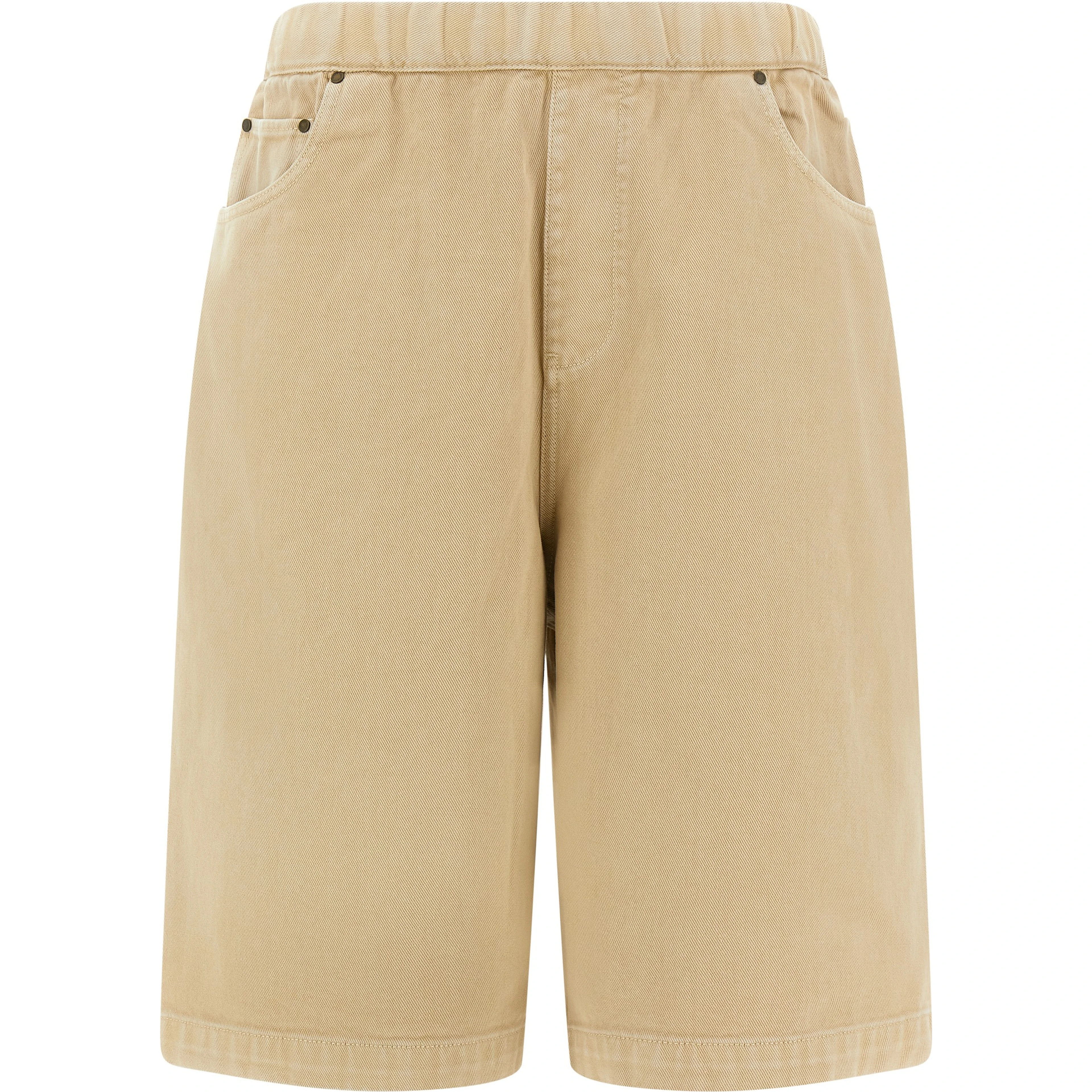 Beige Cotton Bermuda Shorts