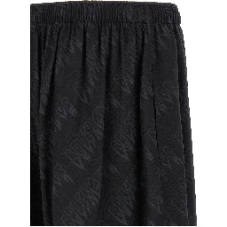 Black Viscose Bermuda Shorts