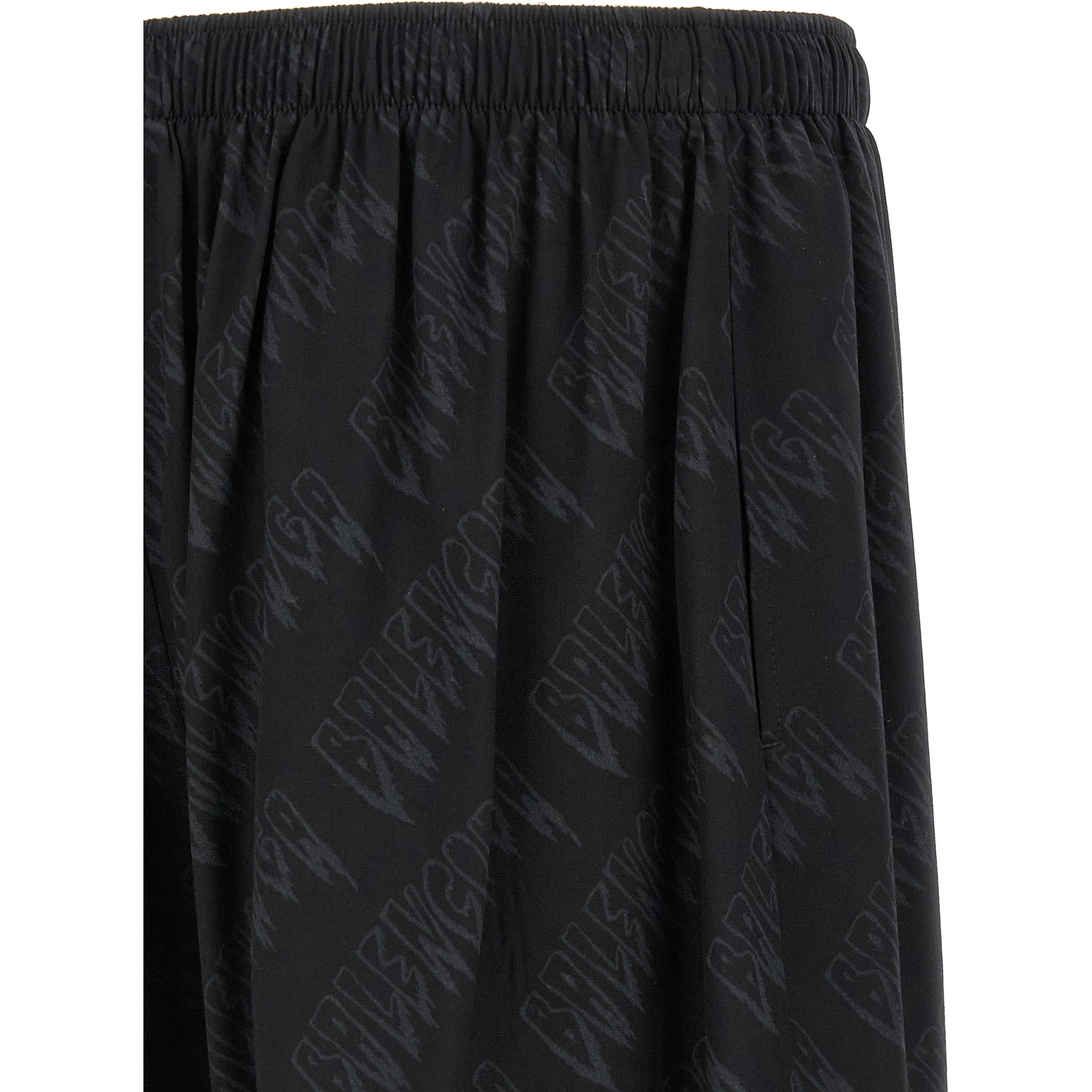 Black Viscose Bermuda Shorts