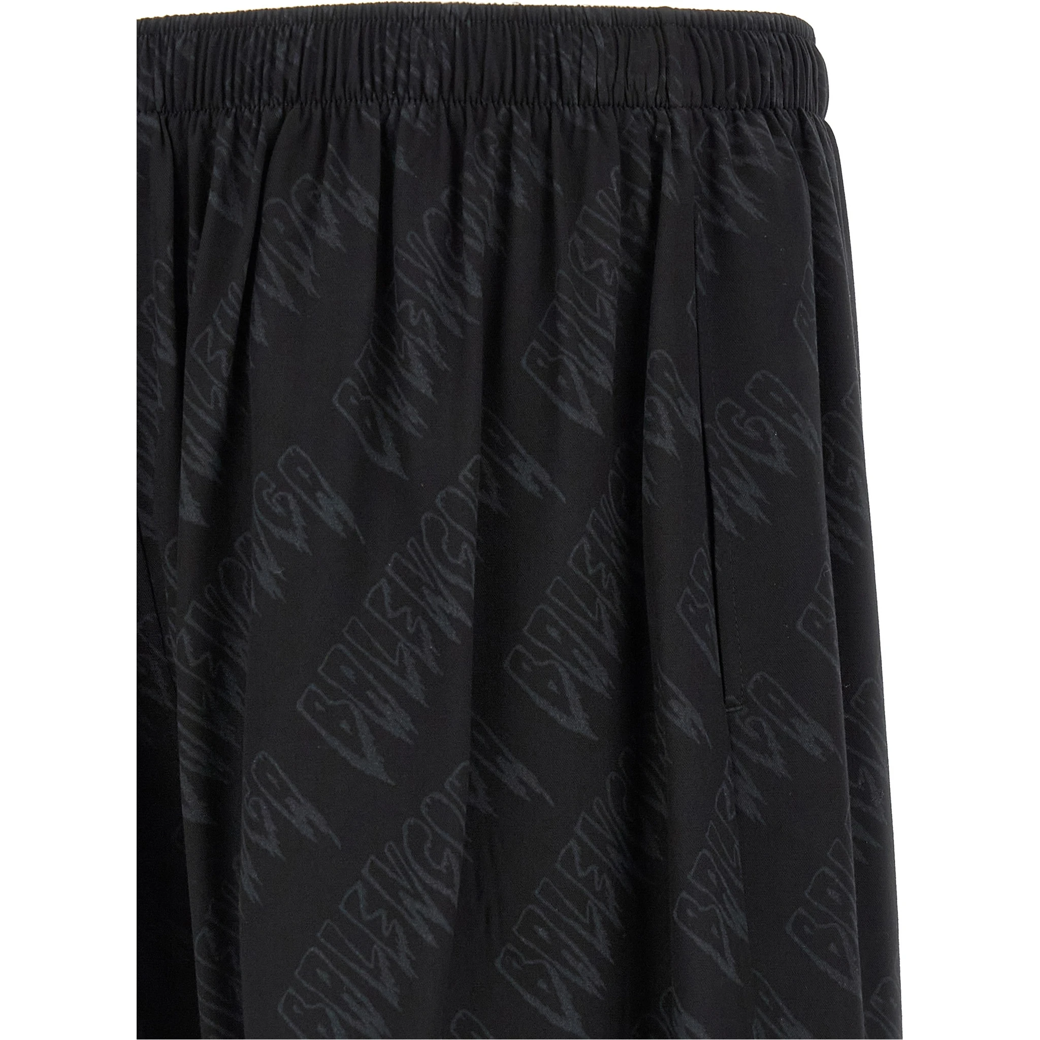 Black Viscose Bermuda Shorts