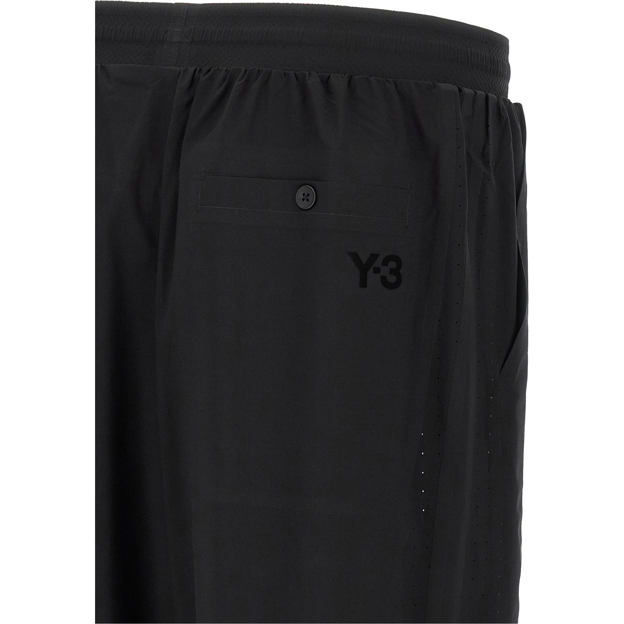 Black Polyester Bermuda Shorts