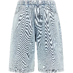 Blue Cotton Bermuda Shorts