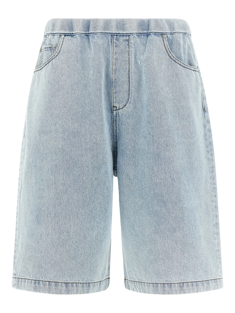 Blue Cotton Bermuda Shorts