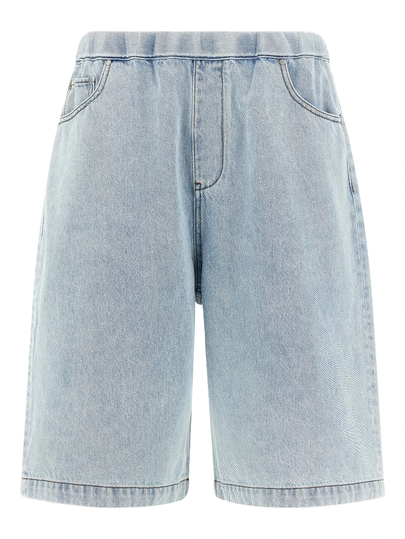 Blue Cotton Bermuda Shorts