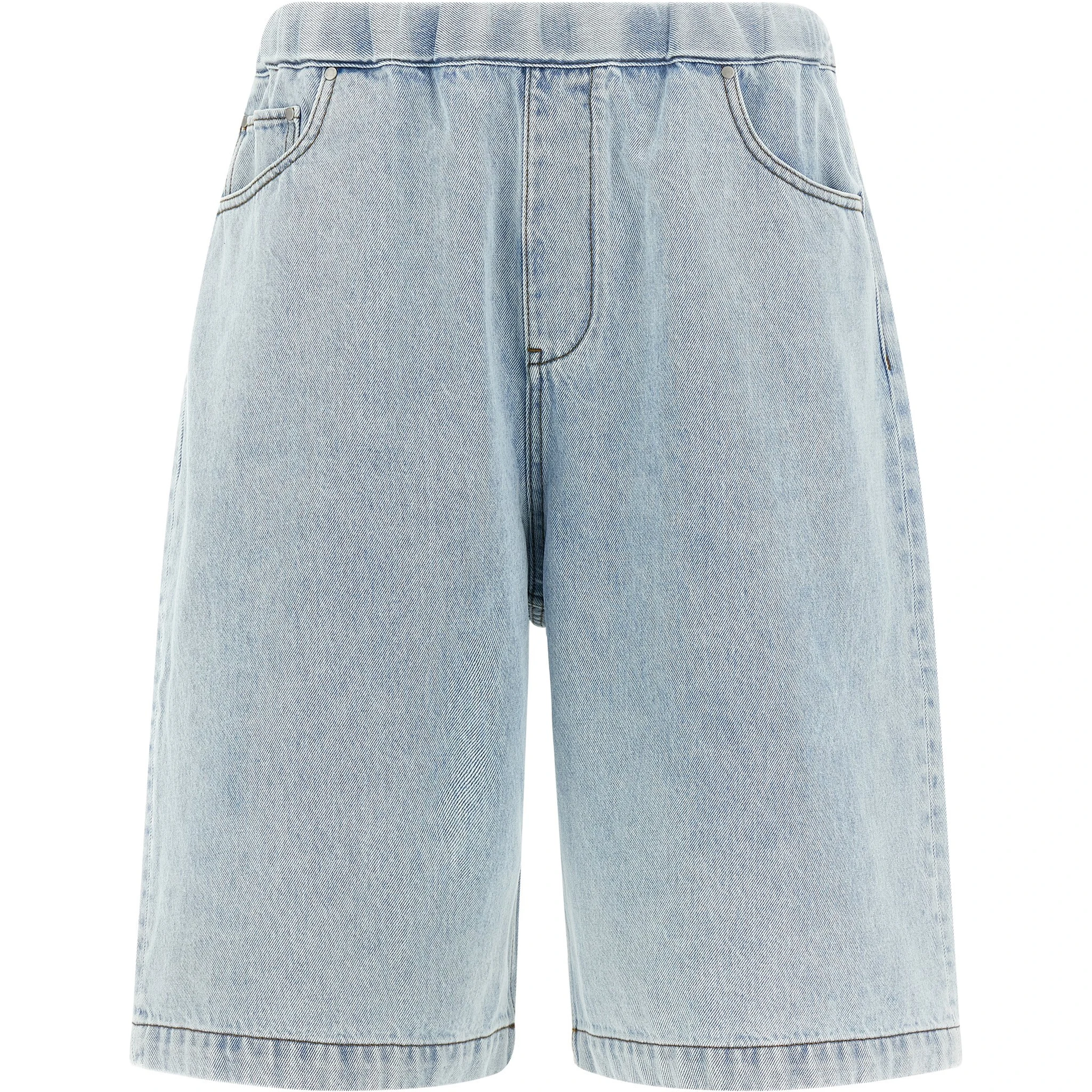 Blue Cotton Bermuda Shorts