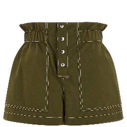 Bicolor Cotton Bermuda Shorts