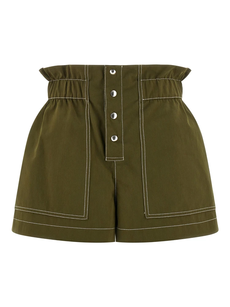 Bicolor Cotton Bermuda Shorts