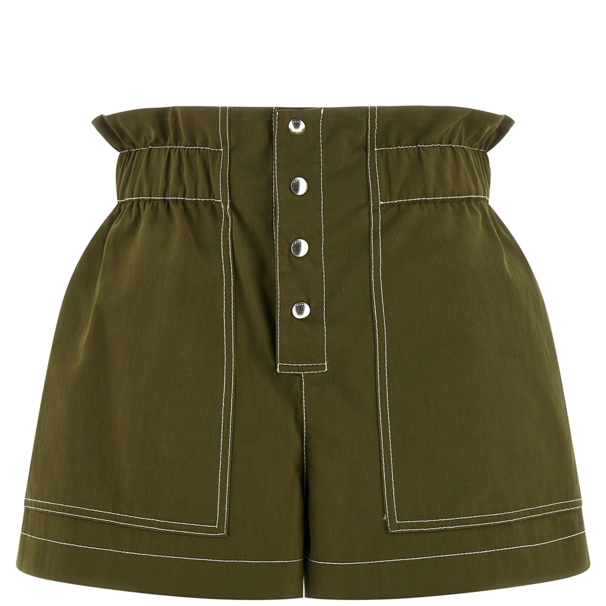 Bicolor Cotton Bermuda Shorts