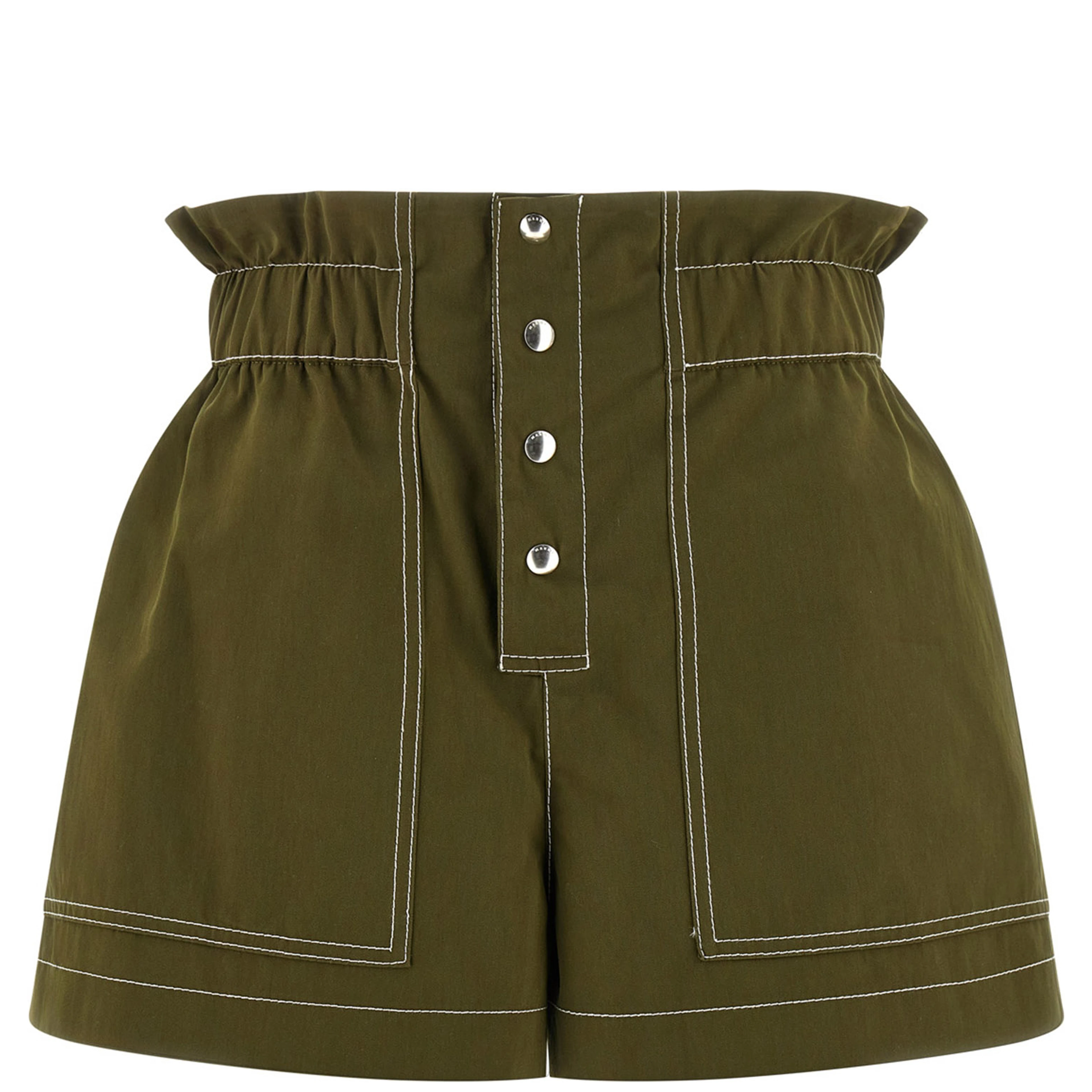 Bicolor Cotton Bermuda Shorts