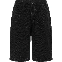 Black Cotton Bermuda Shorts