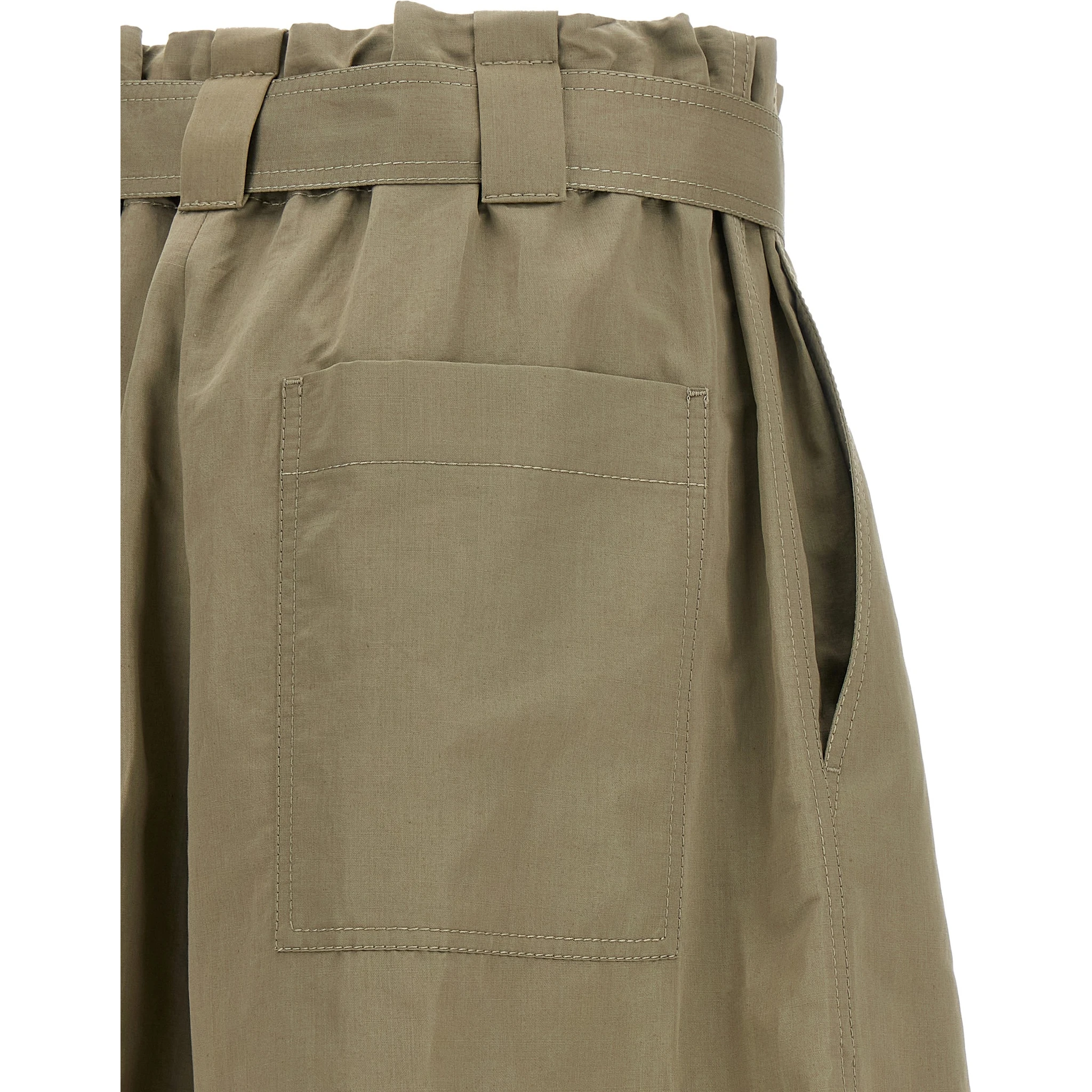 Bicolor Cotton Bermuda Shorts
