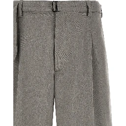 Gray Polyester Bermuda Shorts