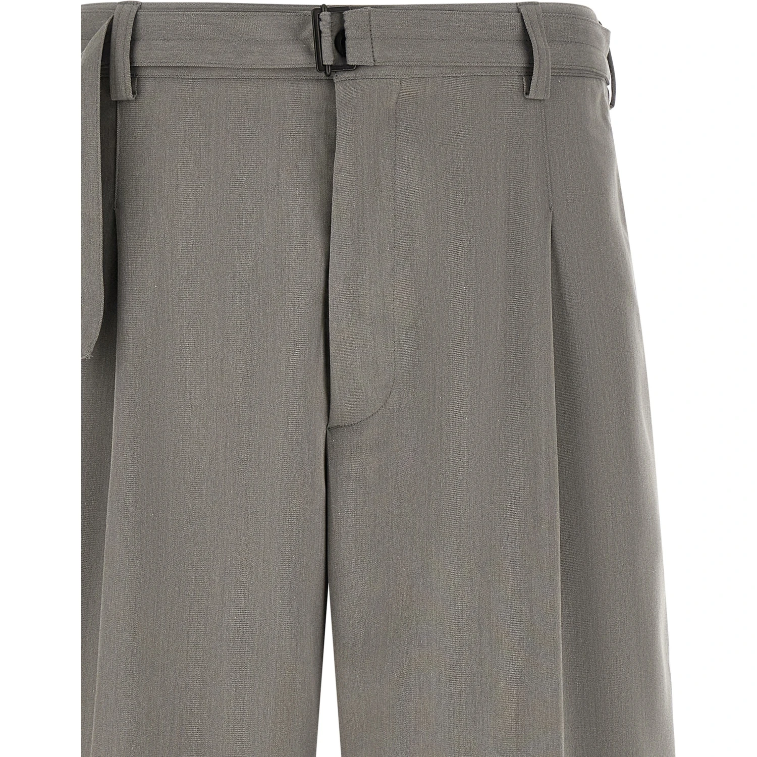 Gray Polyester Bermuda Shorts