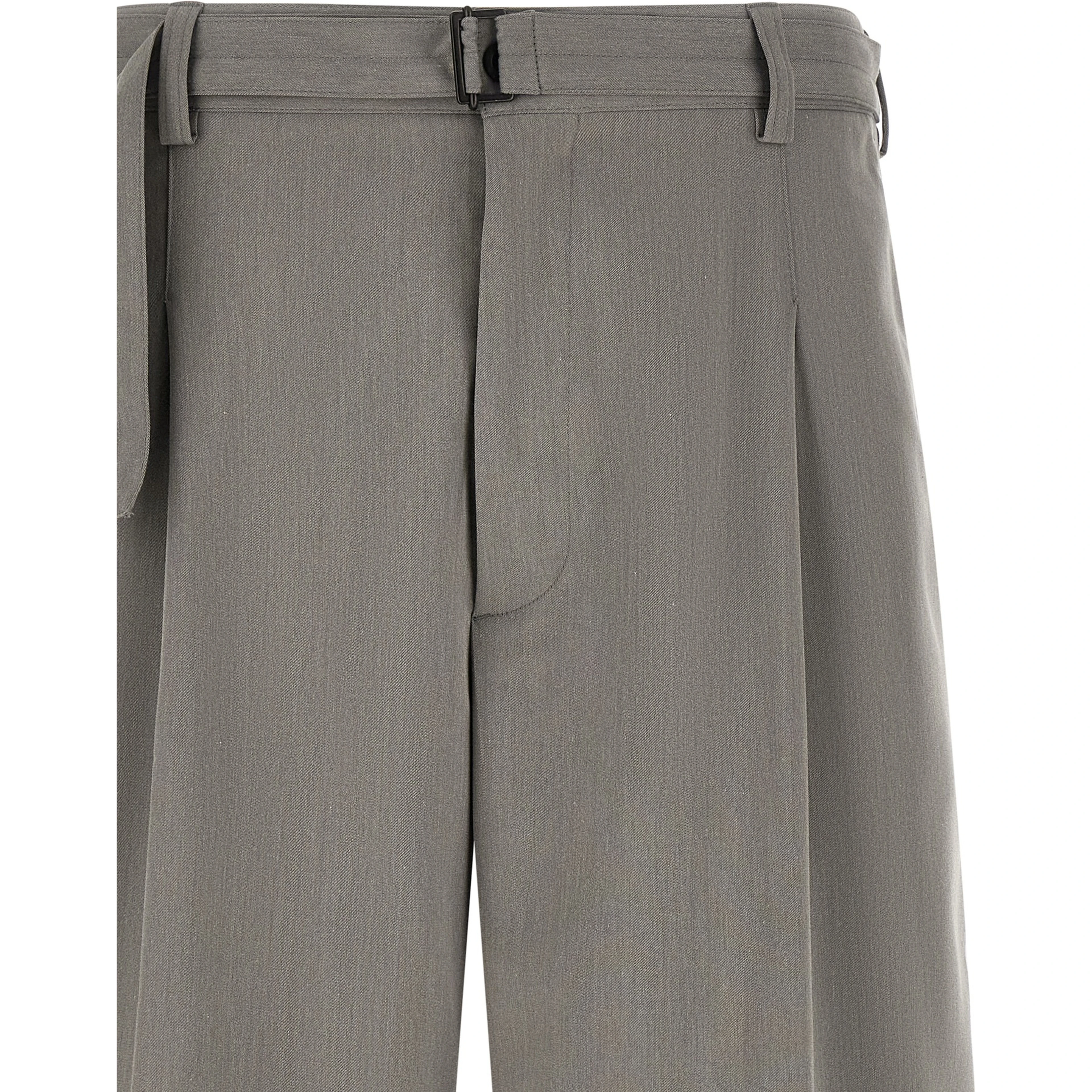 Gray Polyester Bermuda Shorts