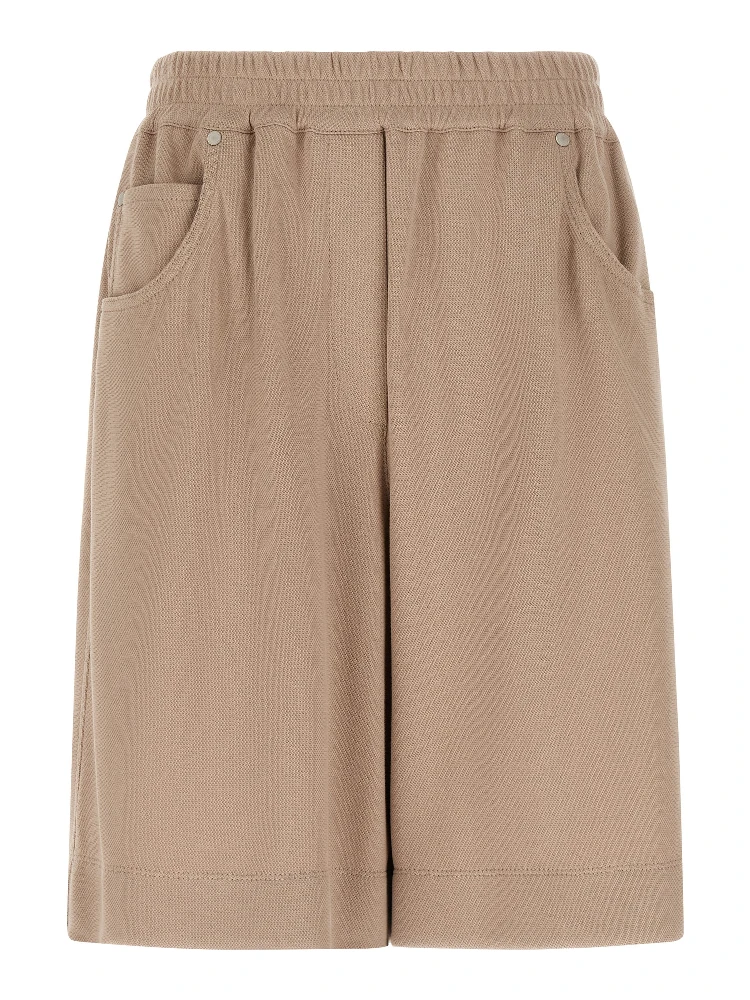 Brown Cotton Bermuda Shorts