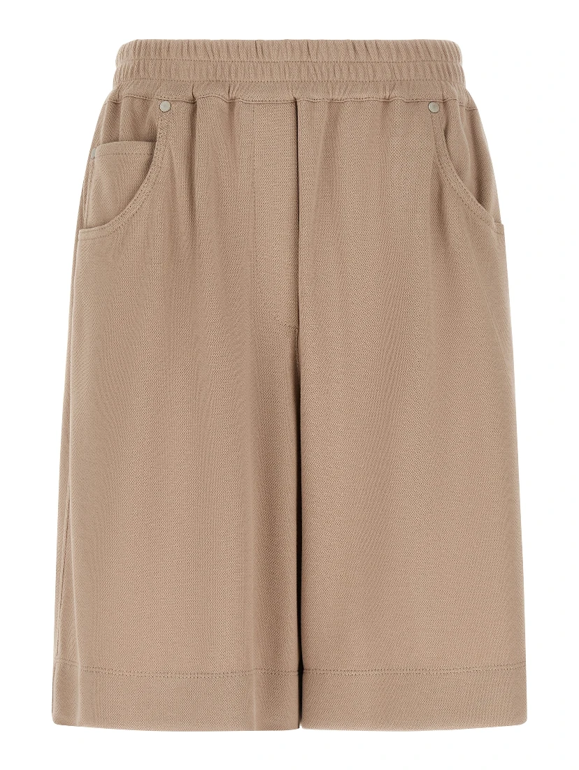 Brown Cotton Bermuda Shorts