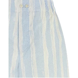 Blue Linen Bermuda Shorts