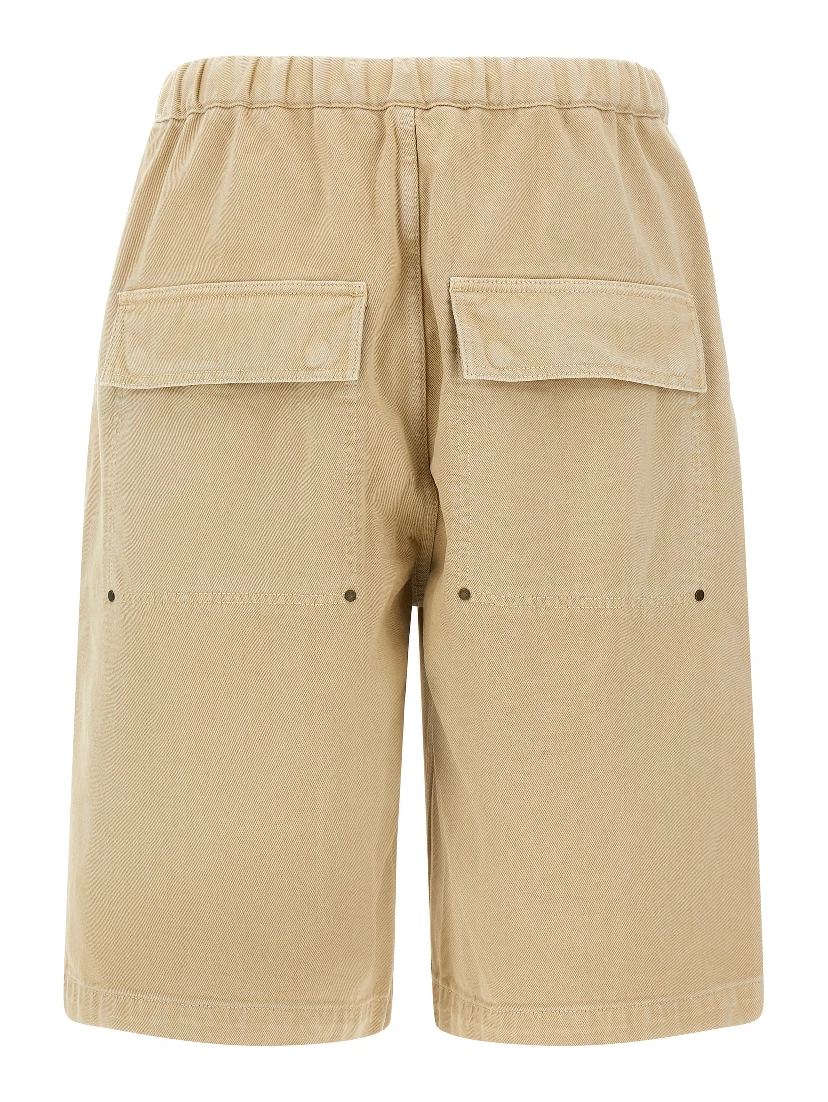 Beige Cotton Bermuda Shorts