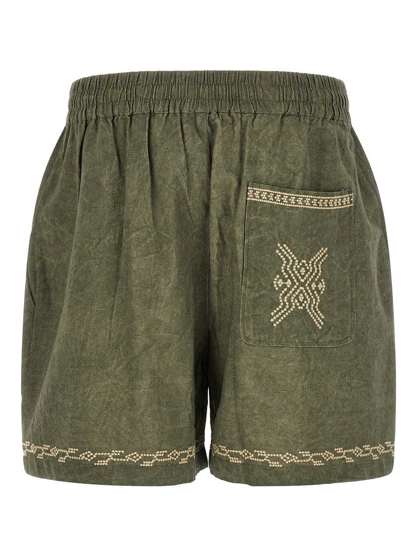 Bicolor Cotton Bermuda Shorts