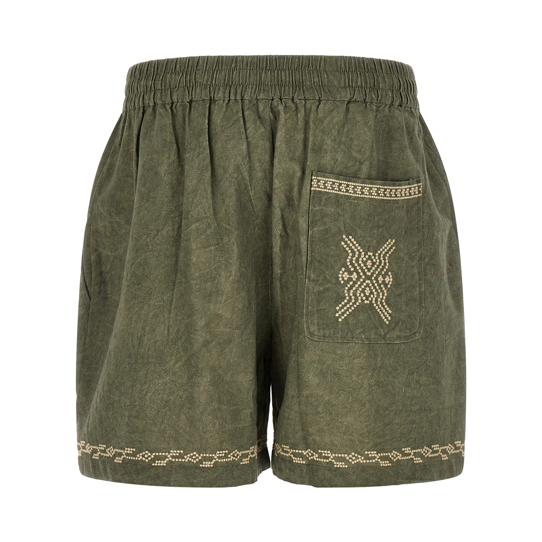 Bicolor Cotton Bermuda Shorts