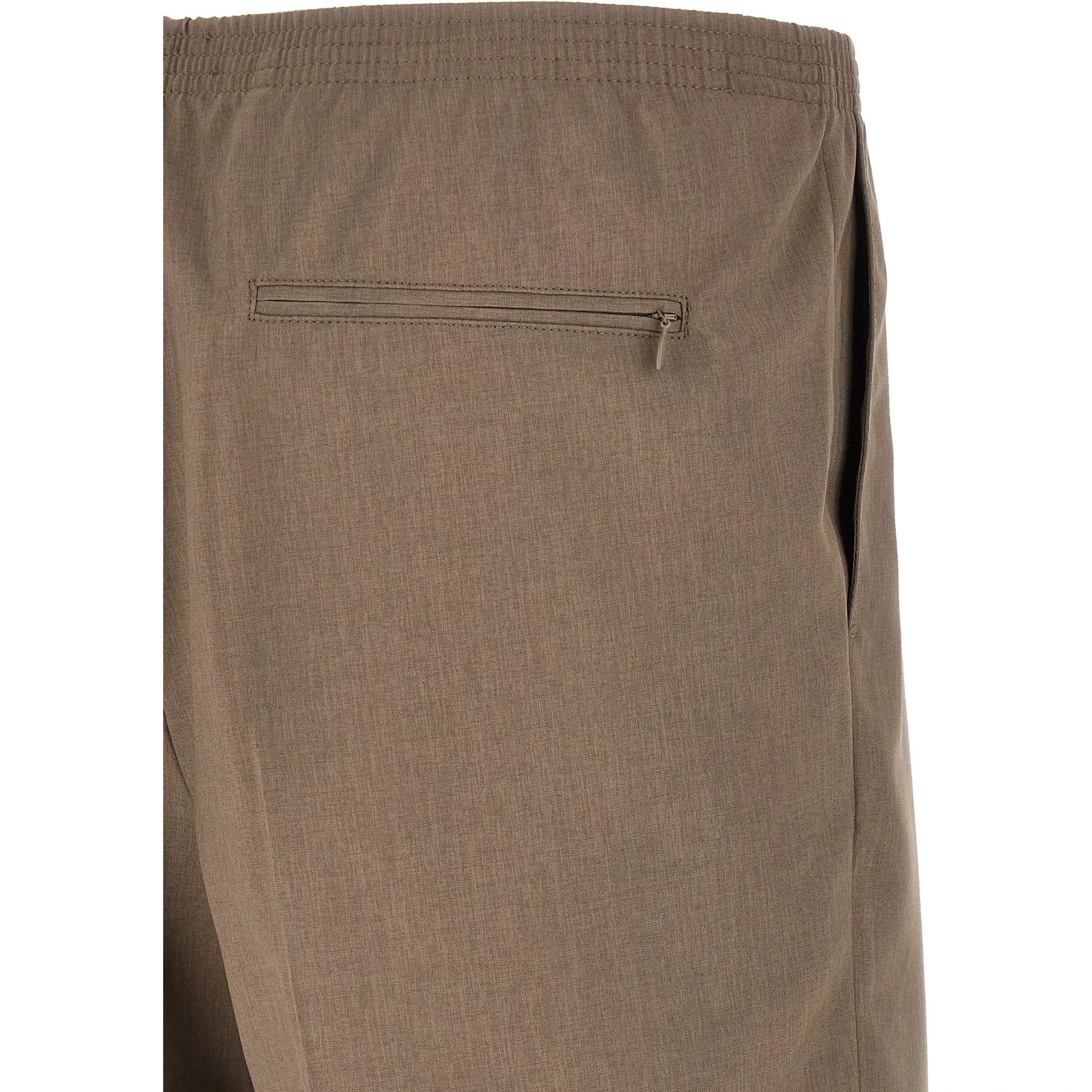 Brown Polyester Bermuda Shorts