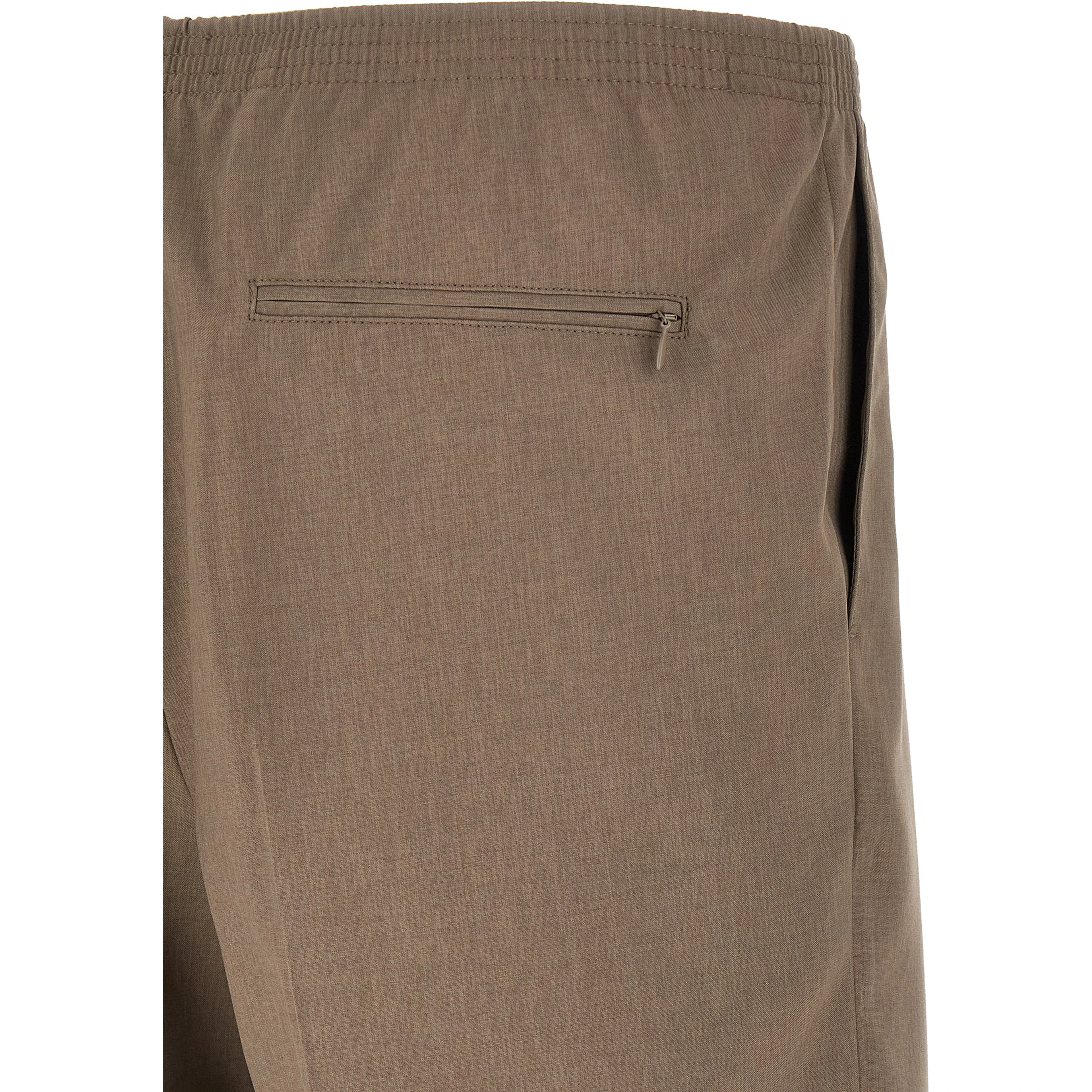 Brown Polyester Bermuda Shorts