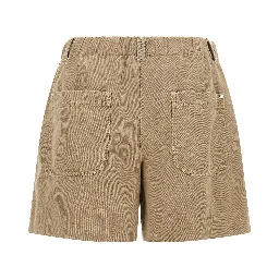 Beige Cotton Bermuda Shorts