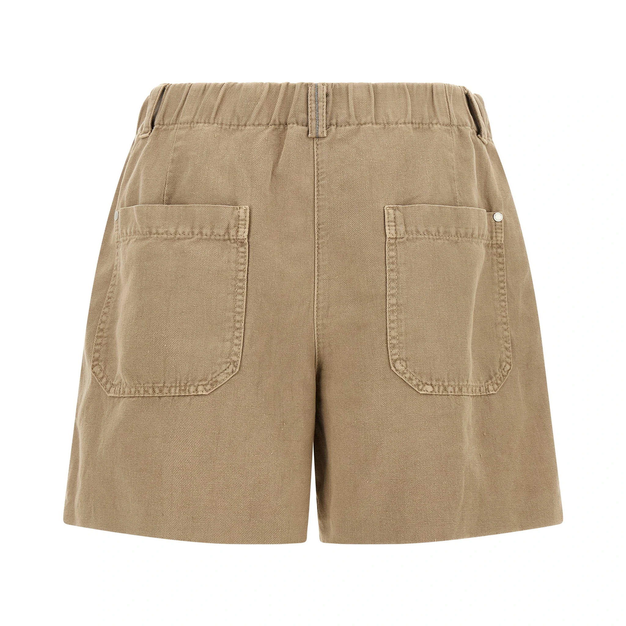 Beige Cotton Bermuda Shorts