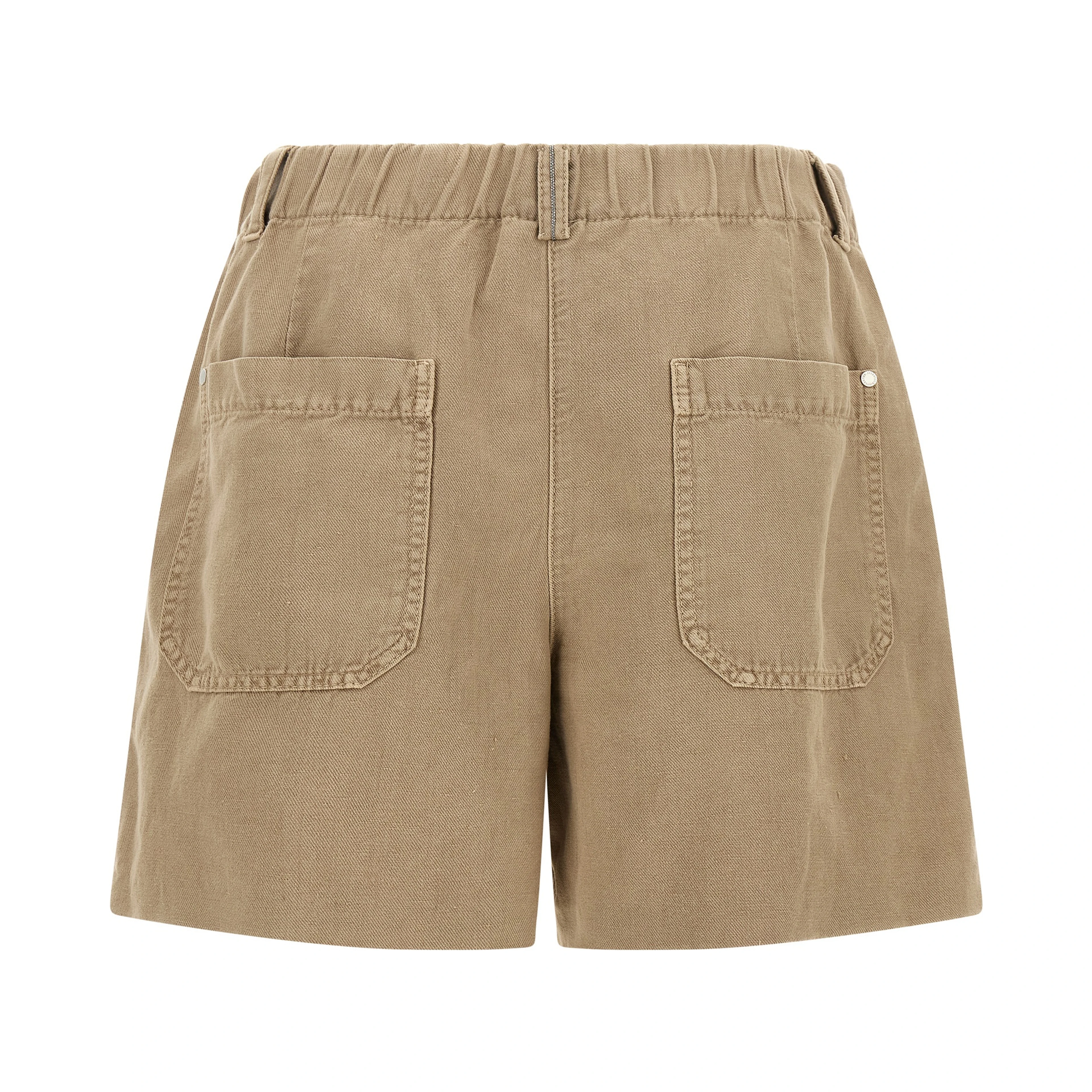 Beige Cotton Bermuda Shorts