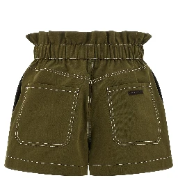 Bicolor Cotton Bermuda Shorts