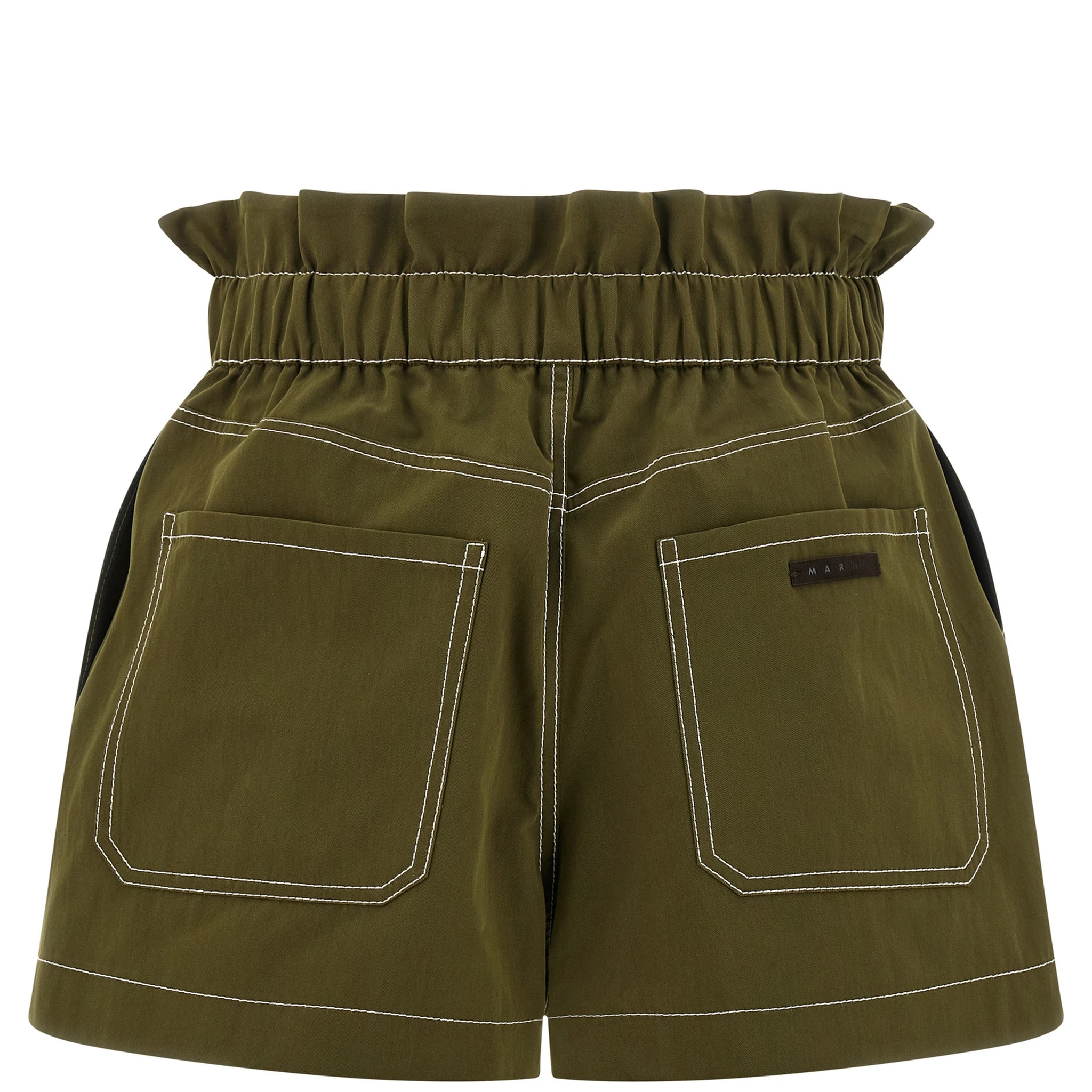 Bicolor Cotton Bermuda Shorts