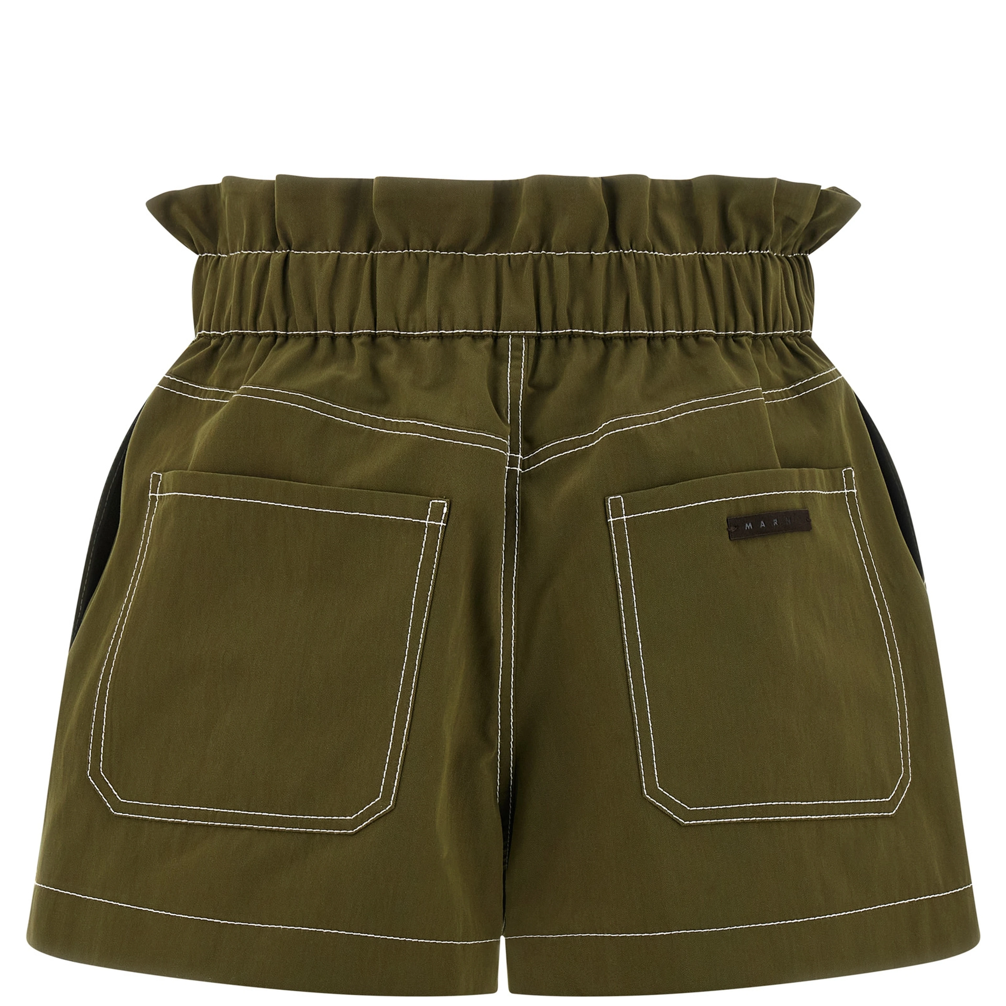 Bicolor Cotton Bermuda Shorts