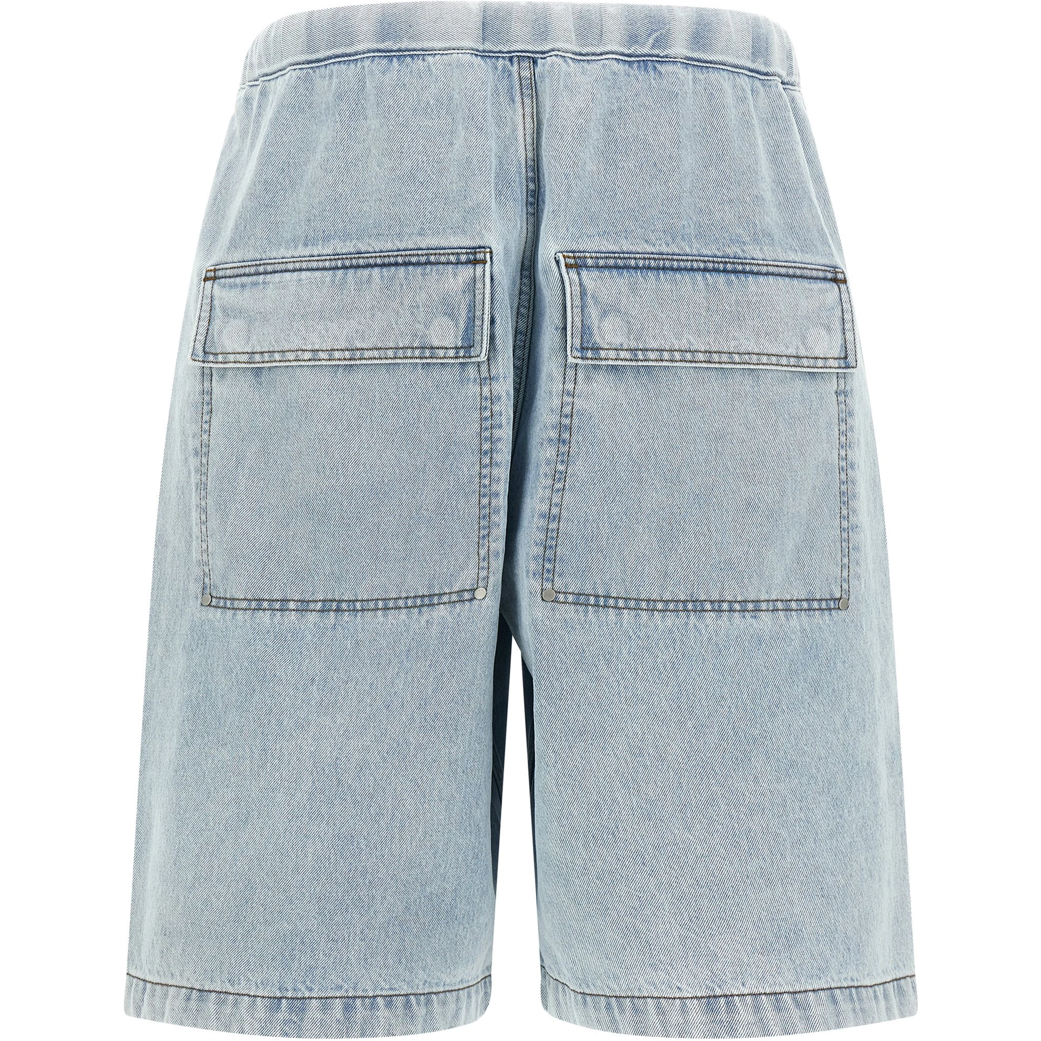 Blue Cotton Bermuda Shorts