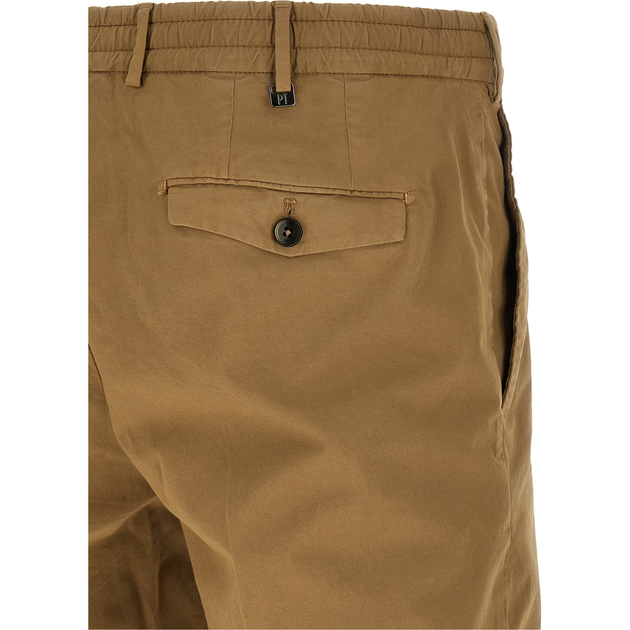 Beige Cotton Bermuda Shorts