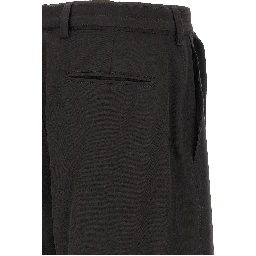 Black Polyester Bermuda Shorts
