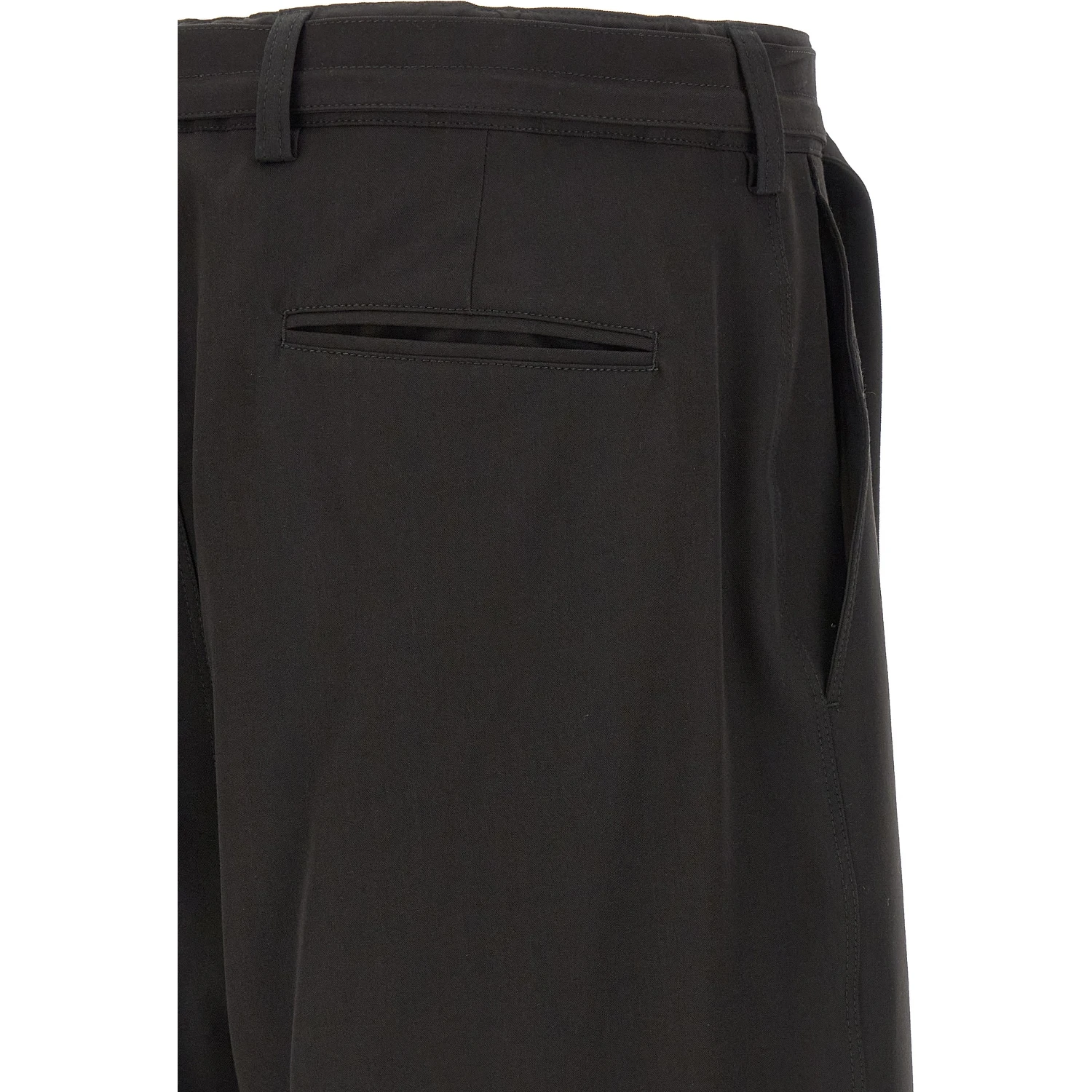 Black Polyester Bermuda Shorts