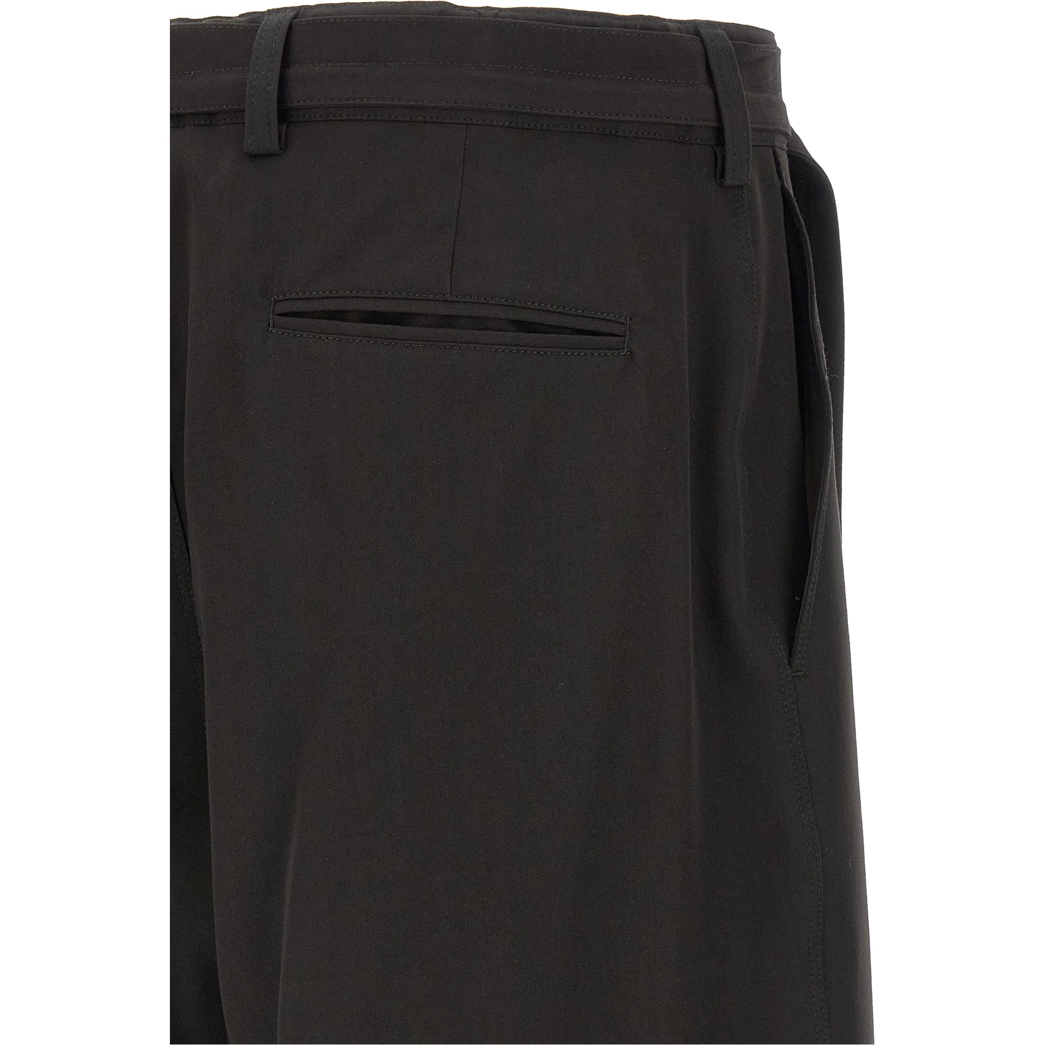 Black Polyester Bermuda Shorts
