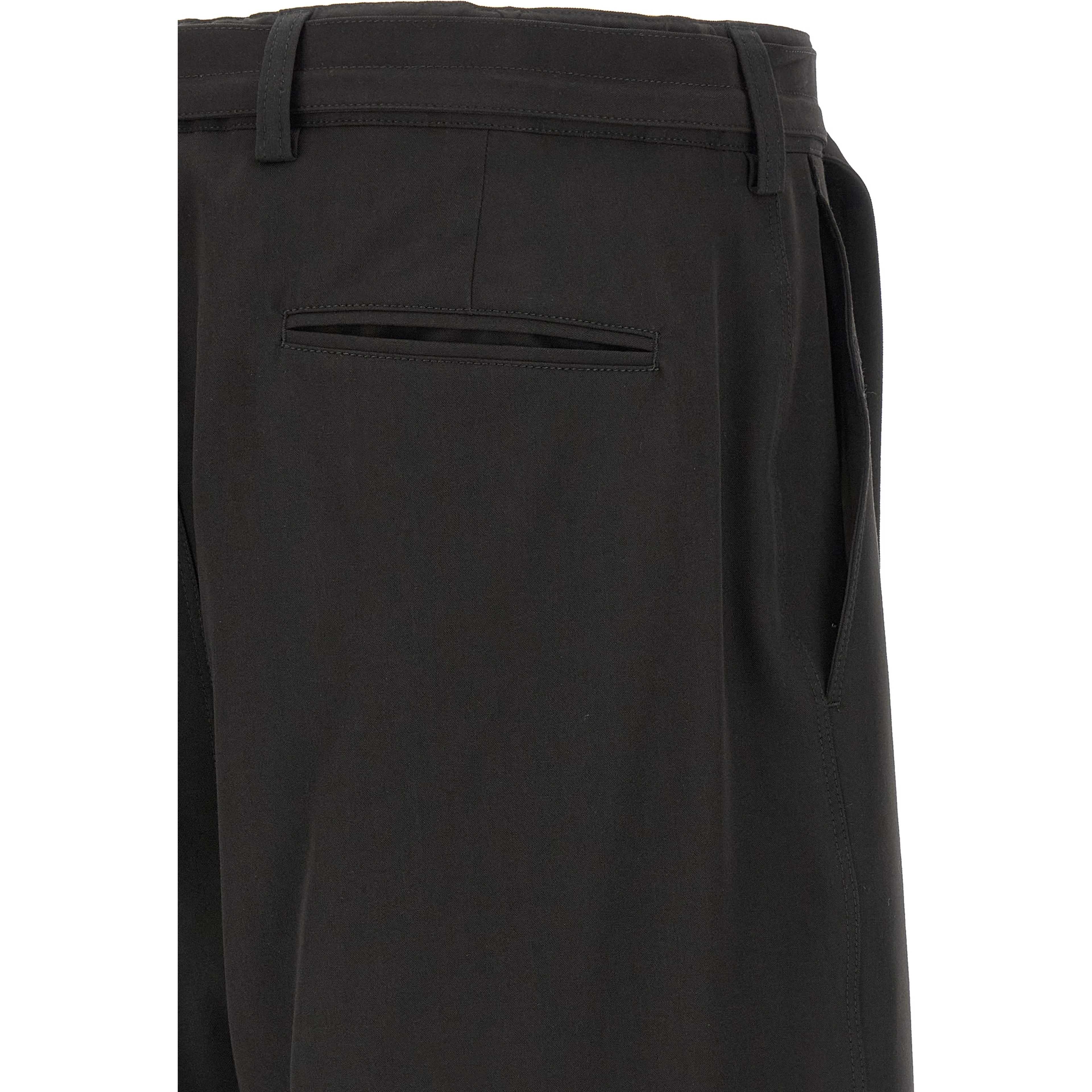 Black Polyester Bermuda Shorts