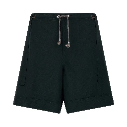 Bicolor Virgin Wool Bermuda Shorts
