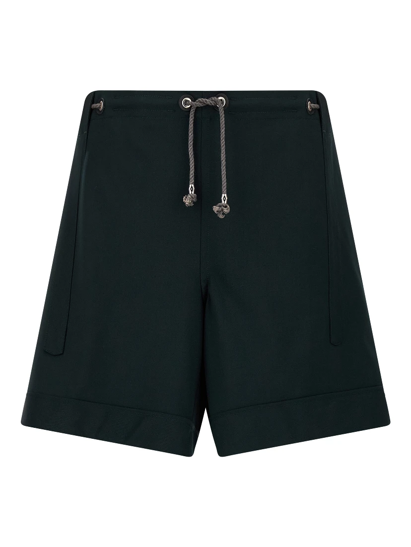 Bicolor Virgin Wool Bermuda Shorts