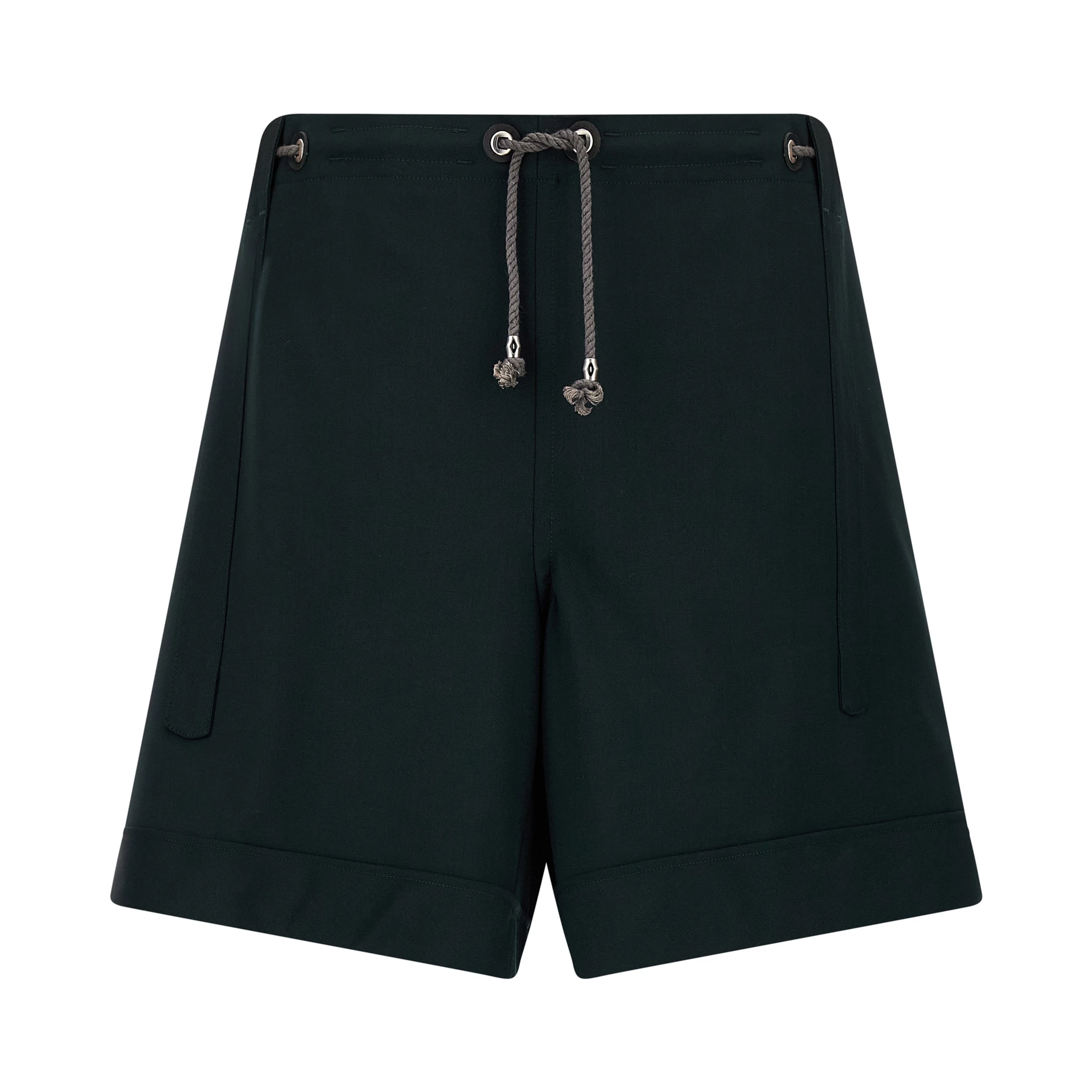 Bicolor Virgin Wool Bermuda Shorts