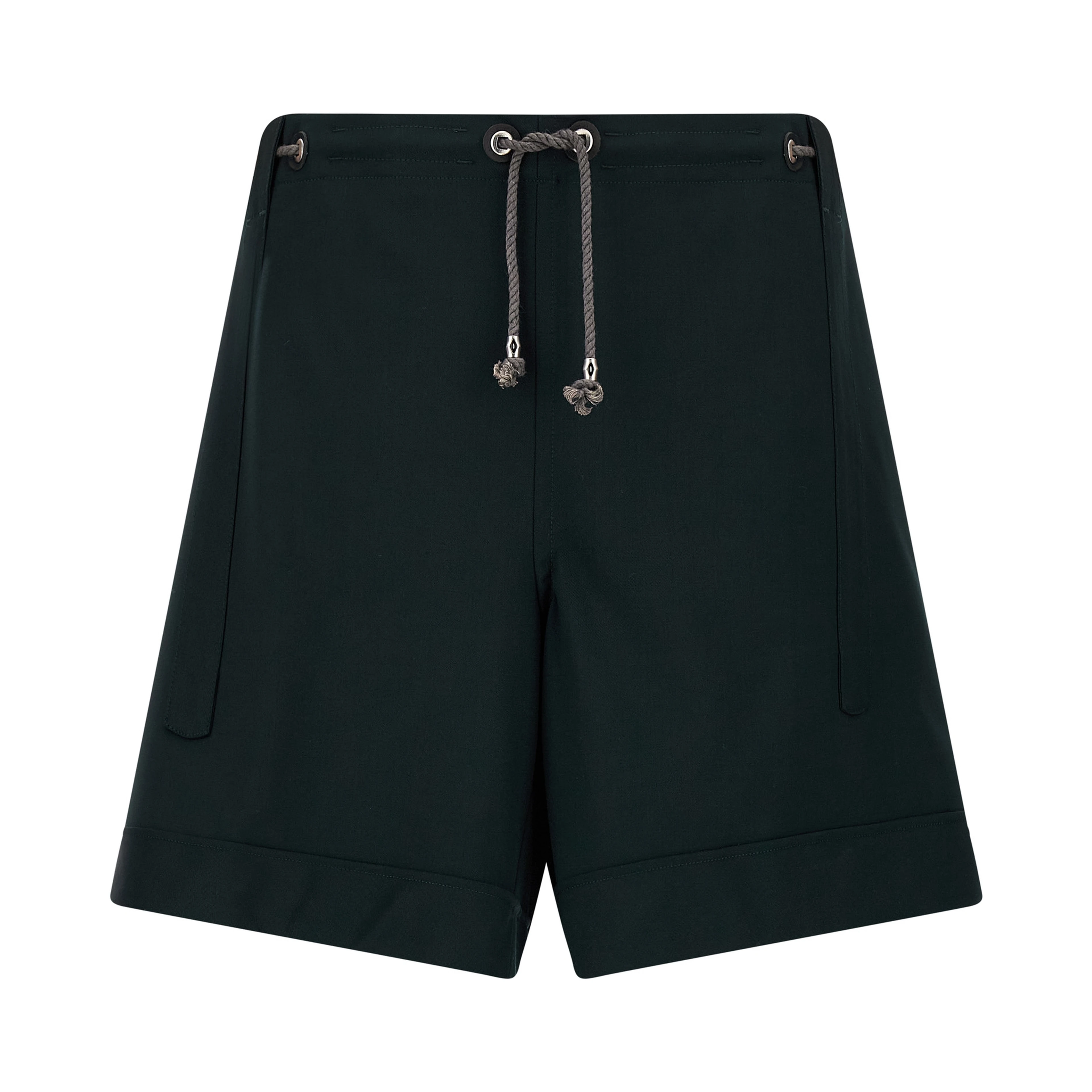 Bicolor Virgin Wool Bermuda Shorts
