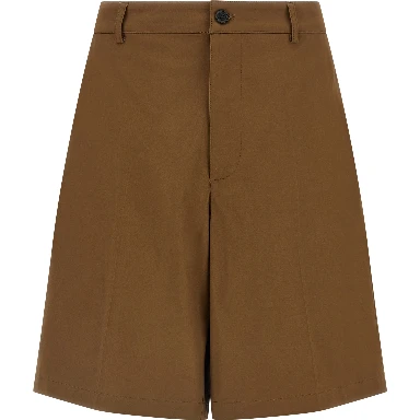 Brown Cotton Bermuda Shorts
