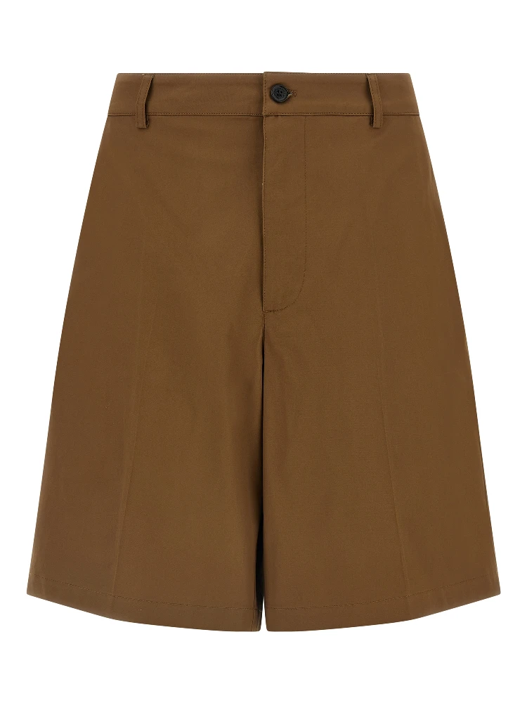Brown Cotton Bermuda Shorts
