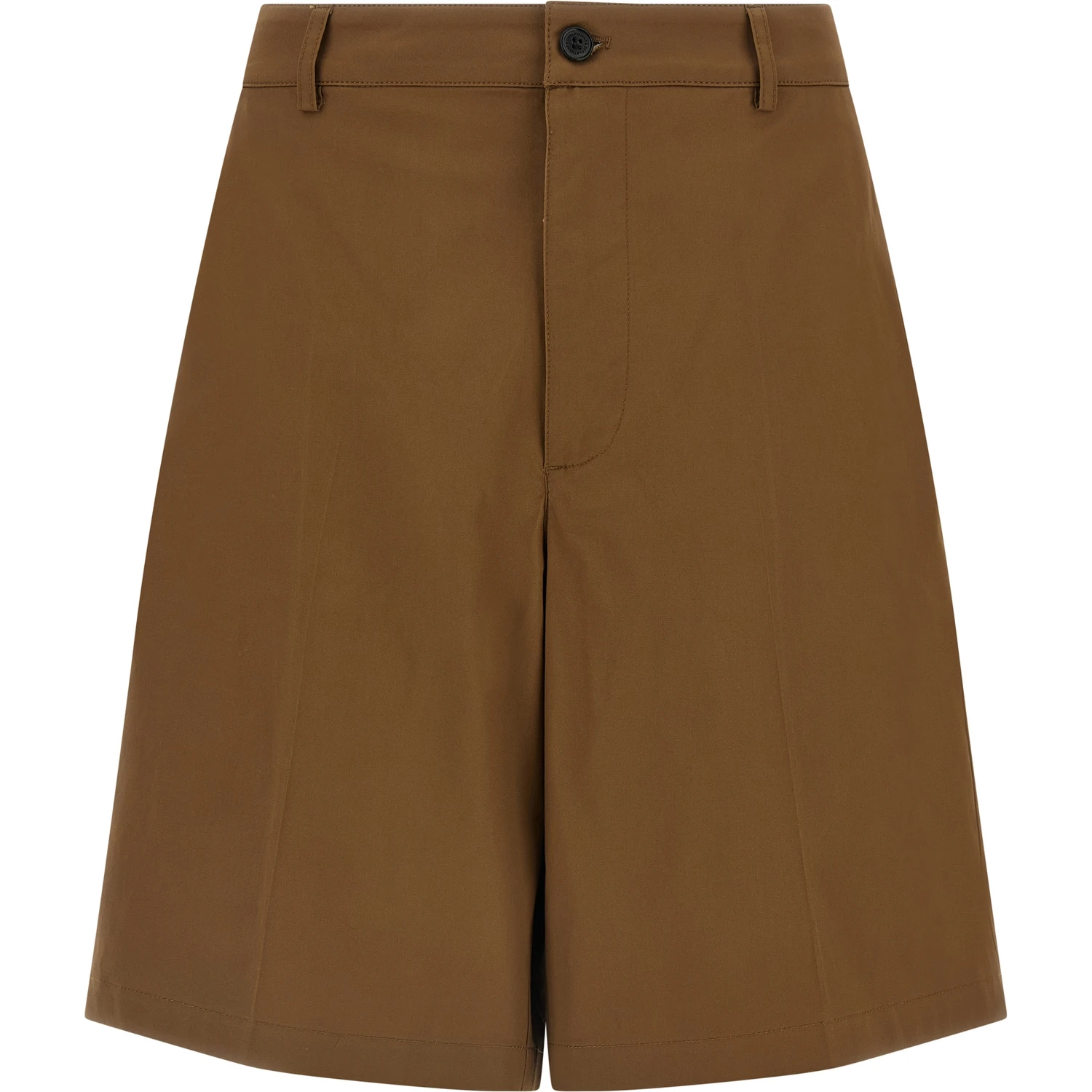 Brown Cotton Bermuda Shorts