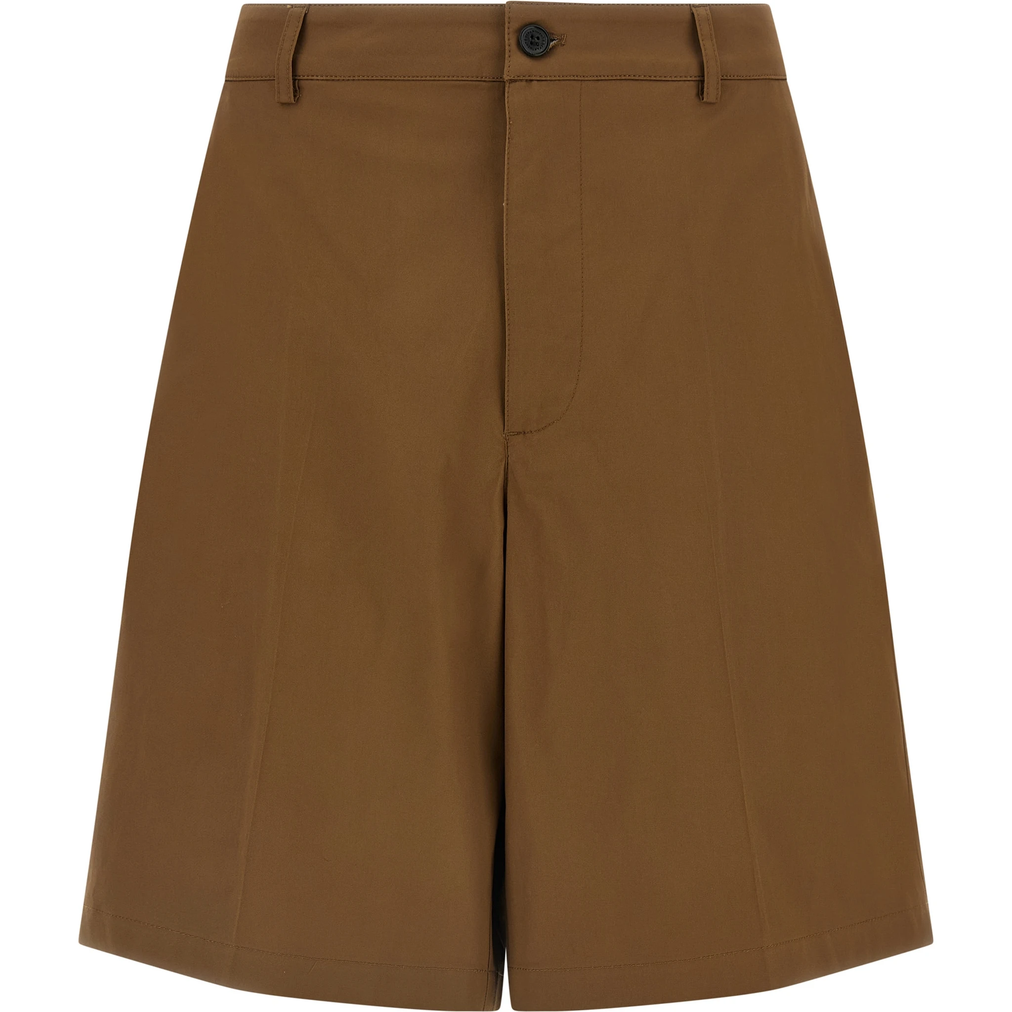 Brown Cotton Bermuda Shorts